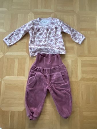 Baby Set Oberteil mit Hose Blume Muster Gr. 68 (44)