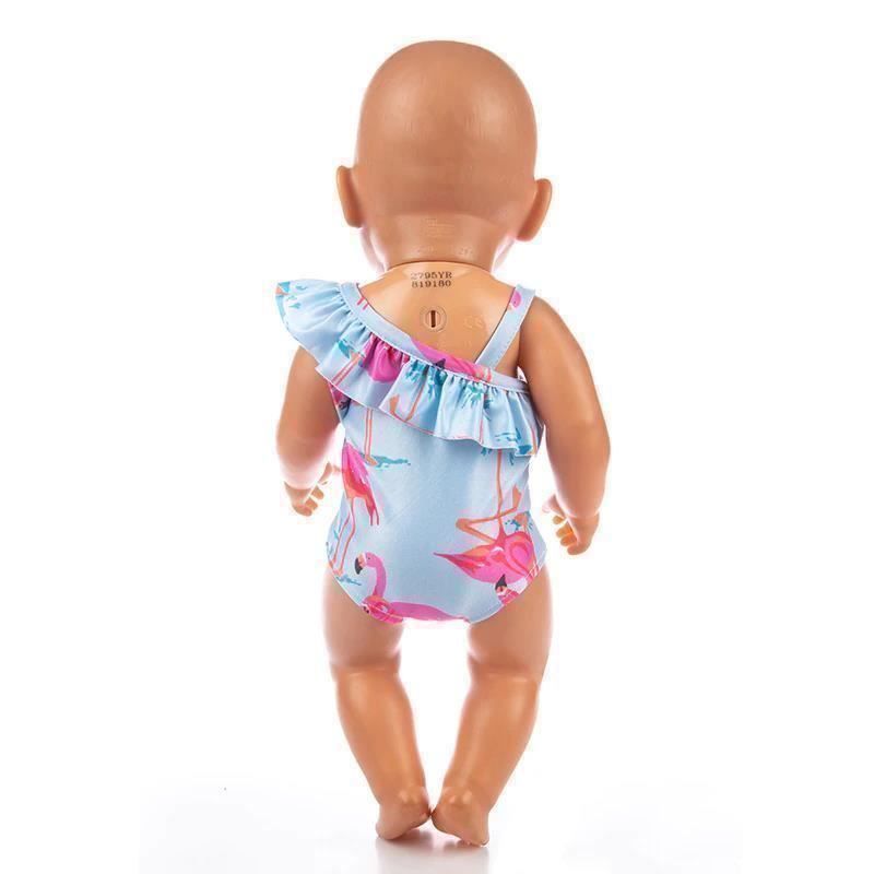 Puppen: Rosa Flamingo Puppe Badekostüm – Neu und originalverpackt aus Gurmels von Swisspod 1