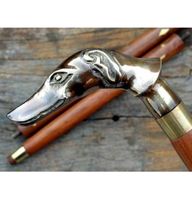 Gehstock, Handgefertigter mit Hundekopf