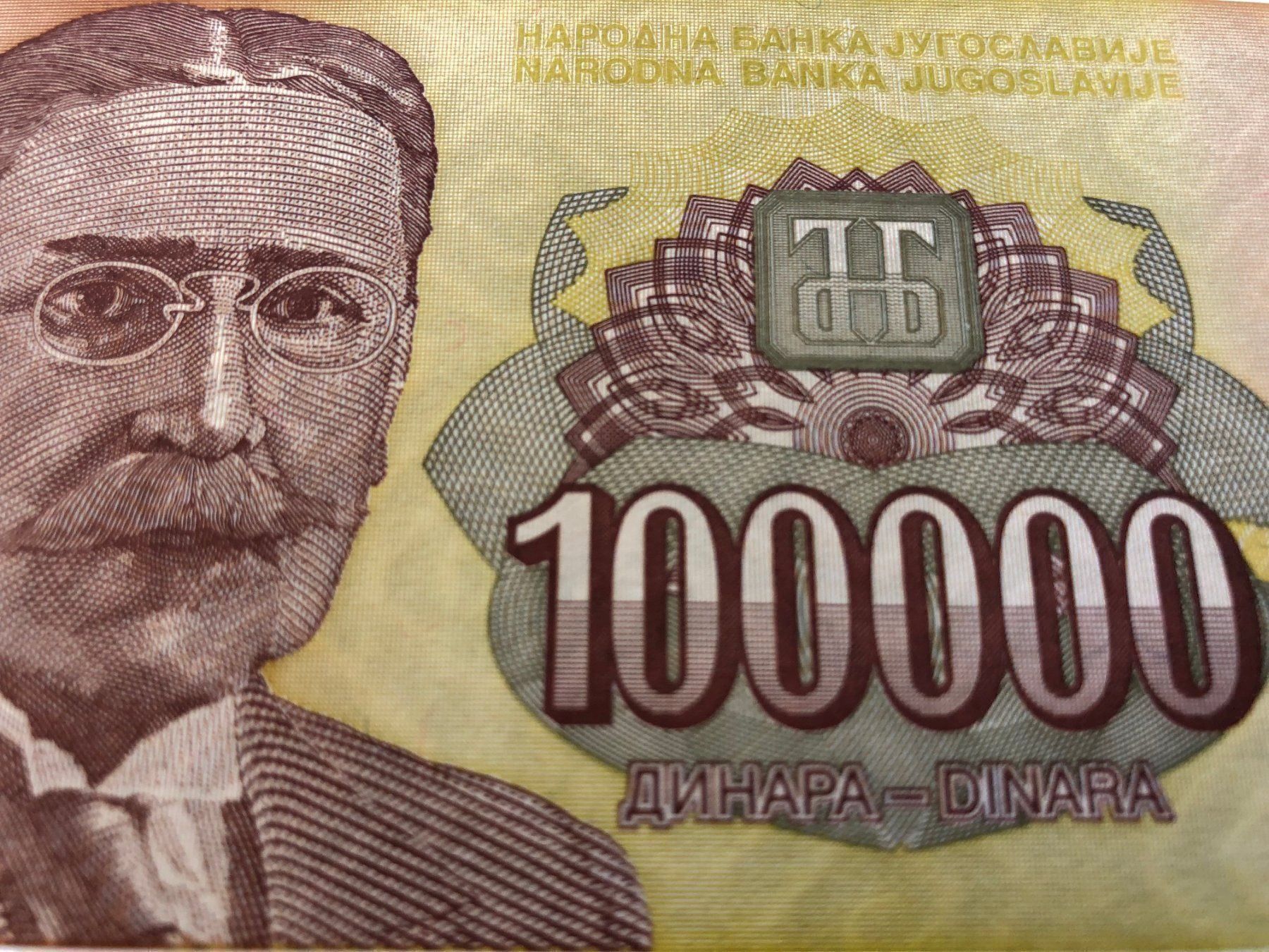 Banconote: Belgrad 1994 - 100000 Dinara - Pick 142a – Nuovo (secondo la descrizione) da Pfäffikon SZ venduto da Sieben77 8