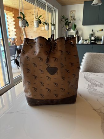 Vintage Maison Mollerus Suisse Ledertasche Bucketbag