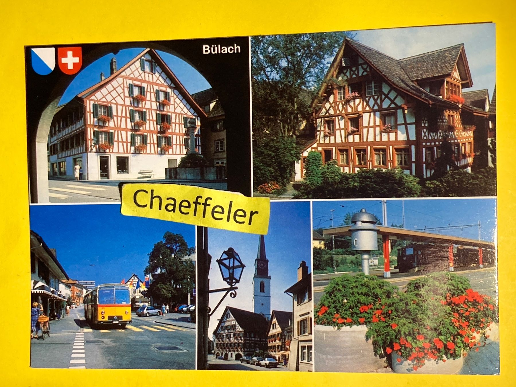Cartoline postali: 1986 Bülach  ZH – Usato da Zürich venduto da Chaeffeler
