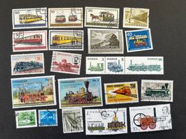 Lot Eisenbahn/Zug ganze Welt meist gestempelt  (M105)