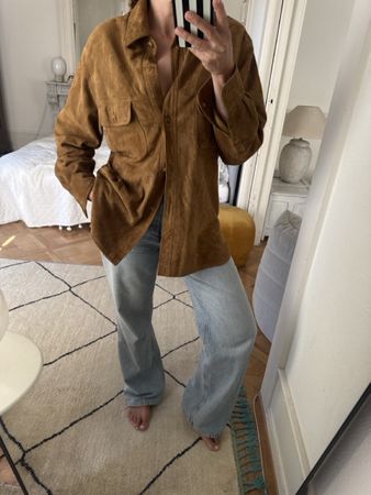 Veste en cuir daim vintage Conopel taille 46 automne ✨