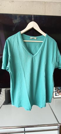 Von Nile- Shop: Shirt Damen V-Ausschnitt Grösse M türkis