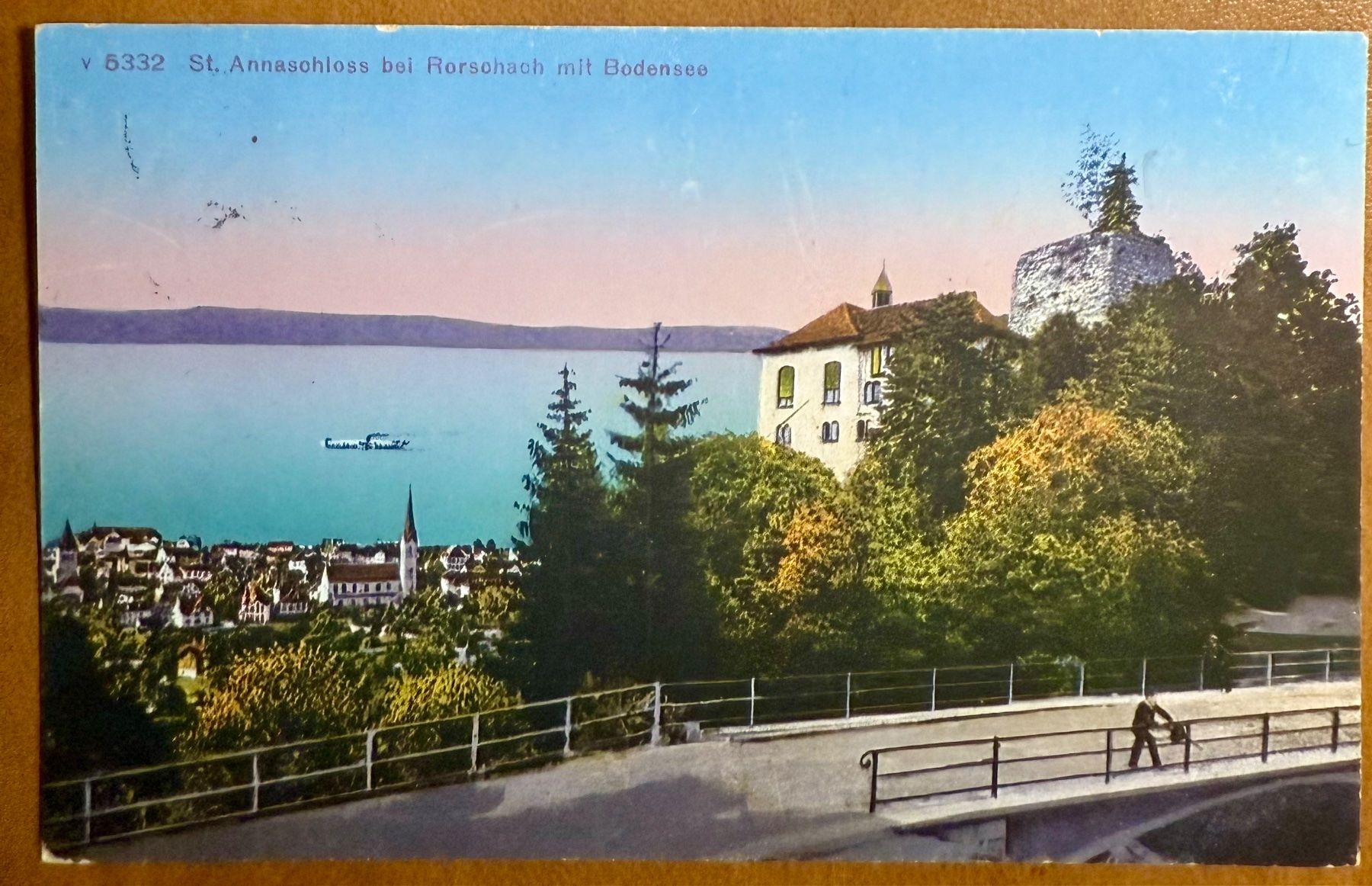 Cartoline postali: Rorschach - St. Annaschloss mit Bodensee 1924 – Usato da Lutry venduto da Ediego