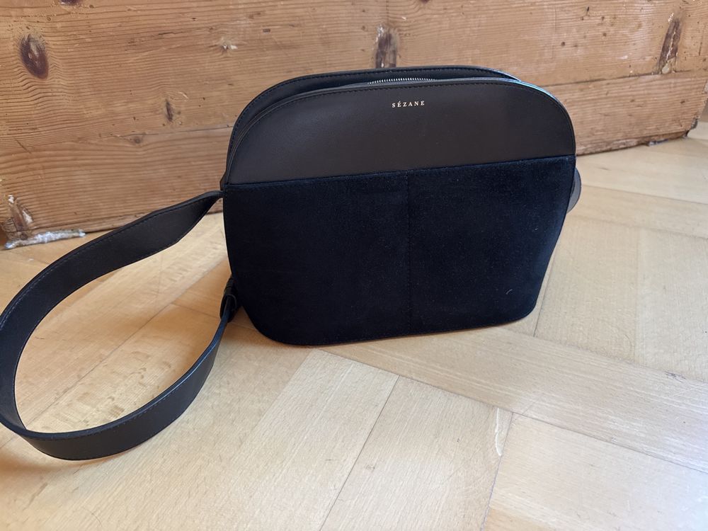 Sézane Victor gross, Tasche, leder, schwarz, neuwertig! (Neuf