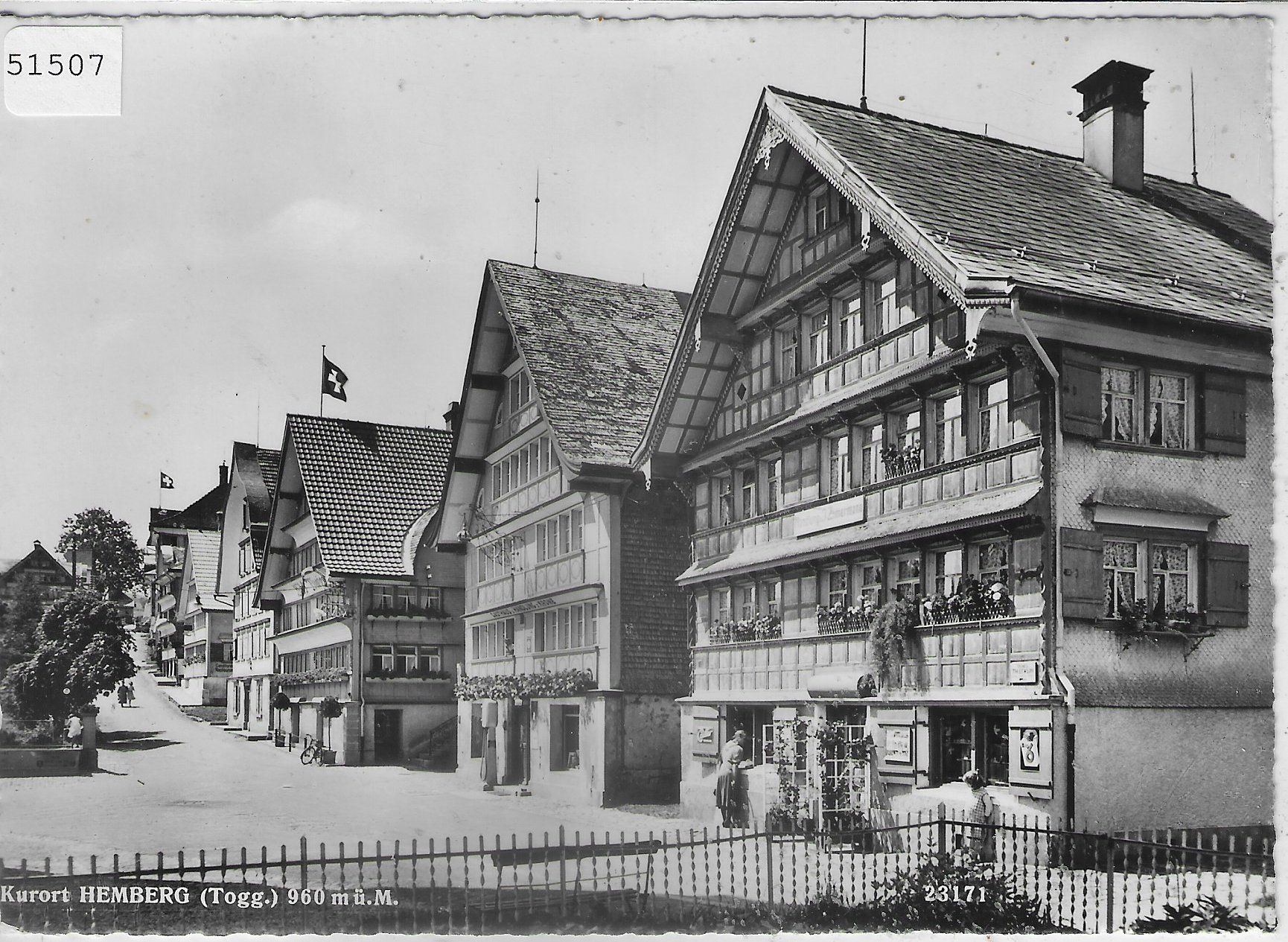 Ansichtskarten: Hemberg - Dorfpartie - Gasthaus Krone – Gebraucht aus Ettingen von Kartenplanet