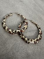 Leoparden-Creolen gross Bambus-Look, Sommer Accessoire!
