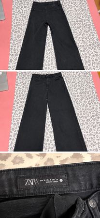 Zara schwarze Wide-Leg Jeans Grösse 38