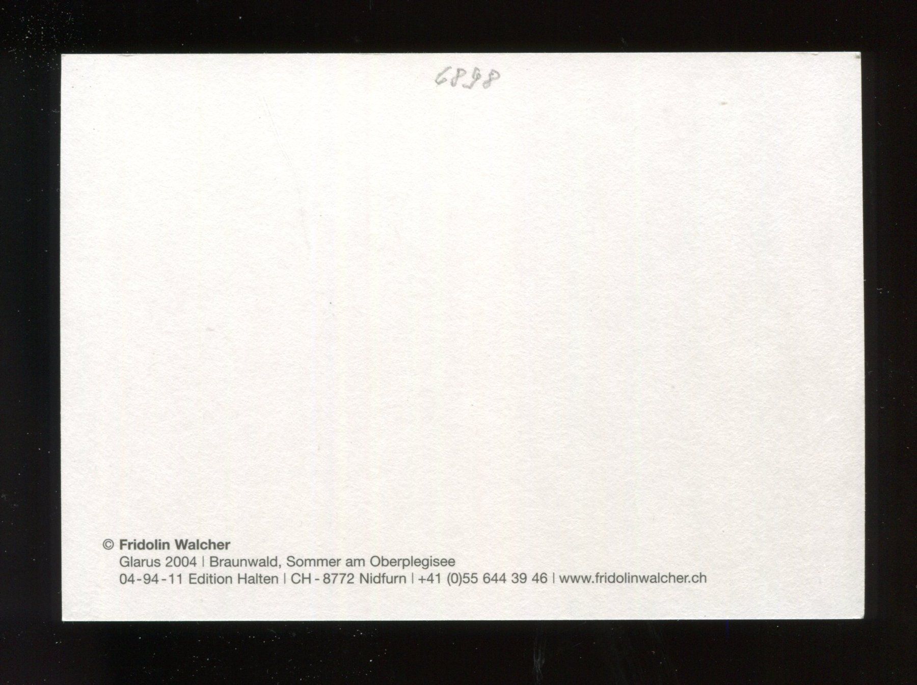 Cartoline postali: Braunwald, Oberplegiesee, Fridolin Walcher – Usato da Aarau venduto da Elmaar41 1