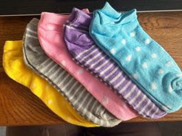 5 x Sneaker-Socken-Frühling-farbenfroh--bequem: Gr.36-40