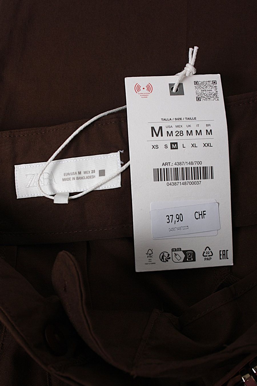 Hosen: Knöchellange Hose mit hohem Bund + Gürtel, braun – Gebraucht aus Zollikofen von Restwert_Zollikofen 2