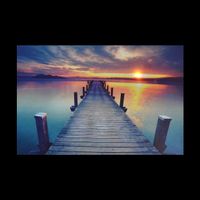 LED Bild 60 x 40 cm - Sonnenaufgang Steg