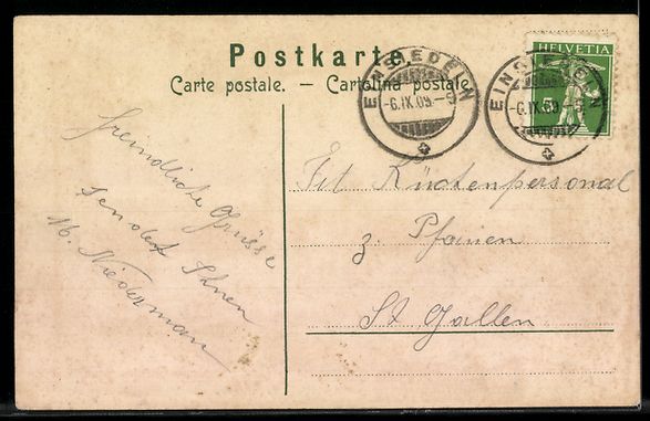 Cartoline postali: Litho Einsiedeln, Kloster im Passepartou – Usato da Berlin venduto da bartko-reher 1