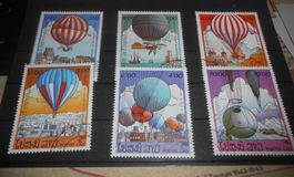 Briefmarken Laos 1983 Luftschiffe Ballon Sammlerstück