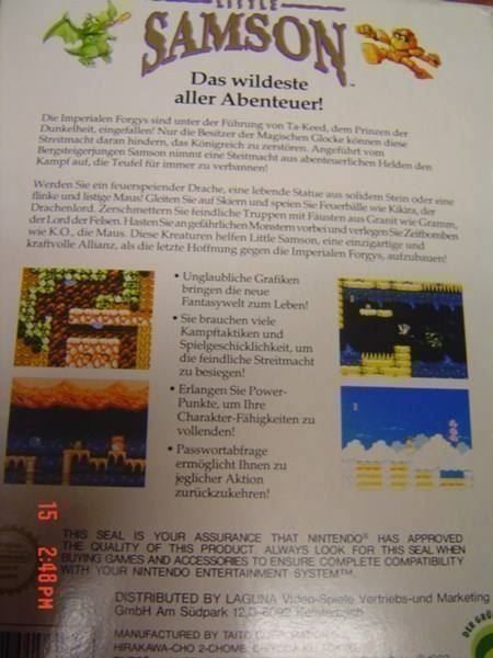 Nintendo Giochi: Little Samson - NES NINTENDO - Top Rare - deutschen Version – Usato da Pambio Noranco venduto da Pol69 2