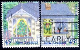 NEUSEELAND 1992 WEIHNACHTEN 2 MARKEN GESTEMPELT - Q448