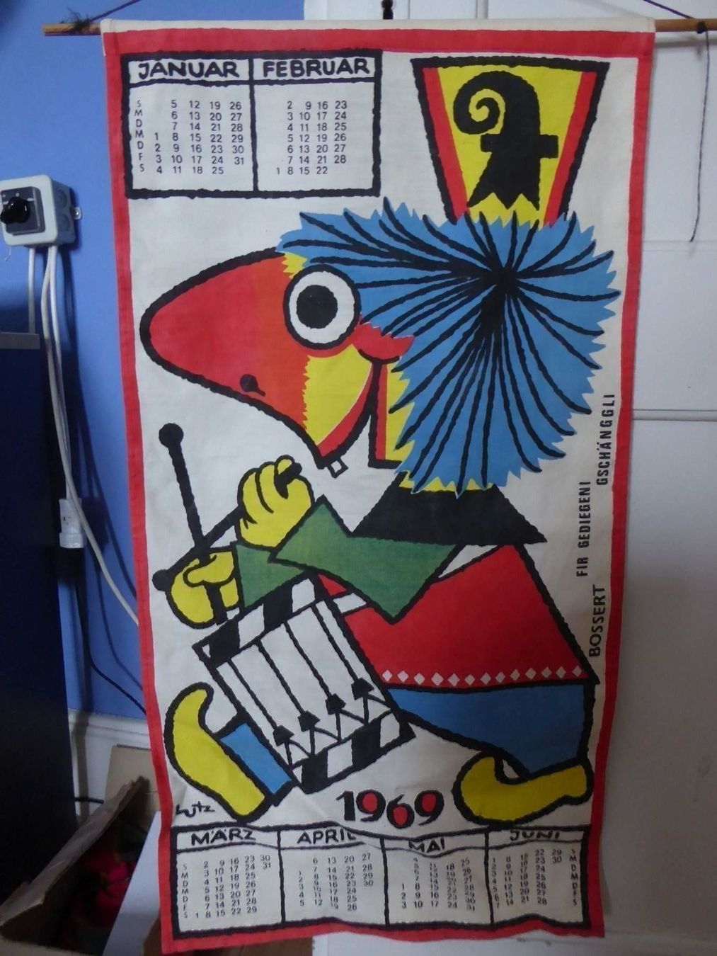 Posters & Illustrations: Fasnachtskalender 1969 aus Stoff – D'occasion à Gelterkinden par martinom