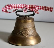 SCHÖNE MESSING-GLOCKE MIT SCHWEIZER-KREUZ