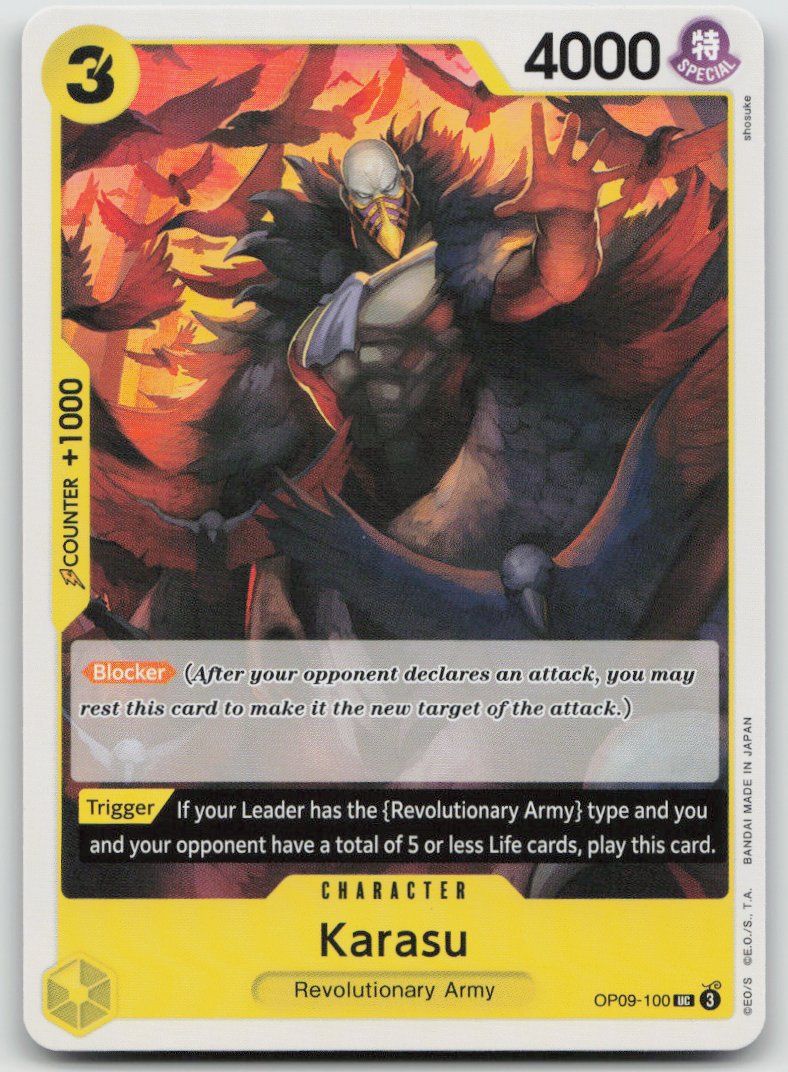 Bandai Carte collezionabili: One Piece Karasu OP09-100 UC – Usato da Lugano venduto da VlaseCard