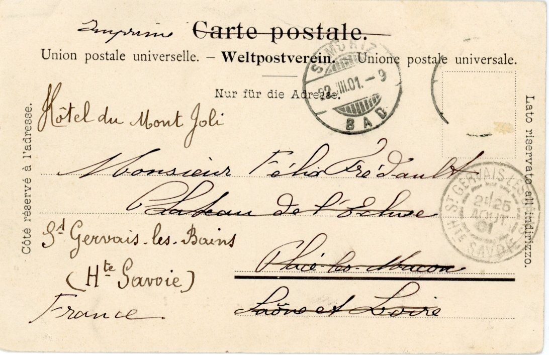 Cartoline postali: Maloja   GR       um 1901 – Usato da Brig venduto da Valcards54 1