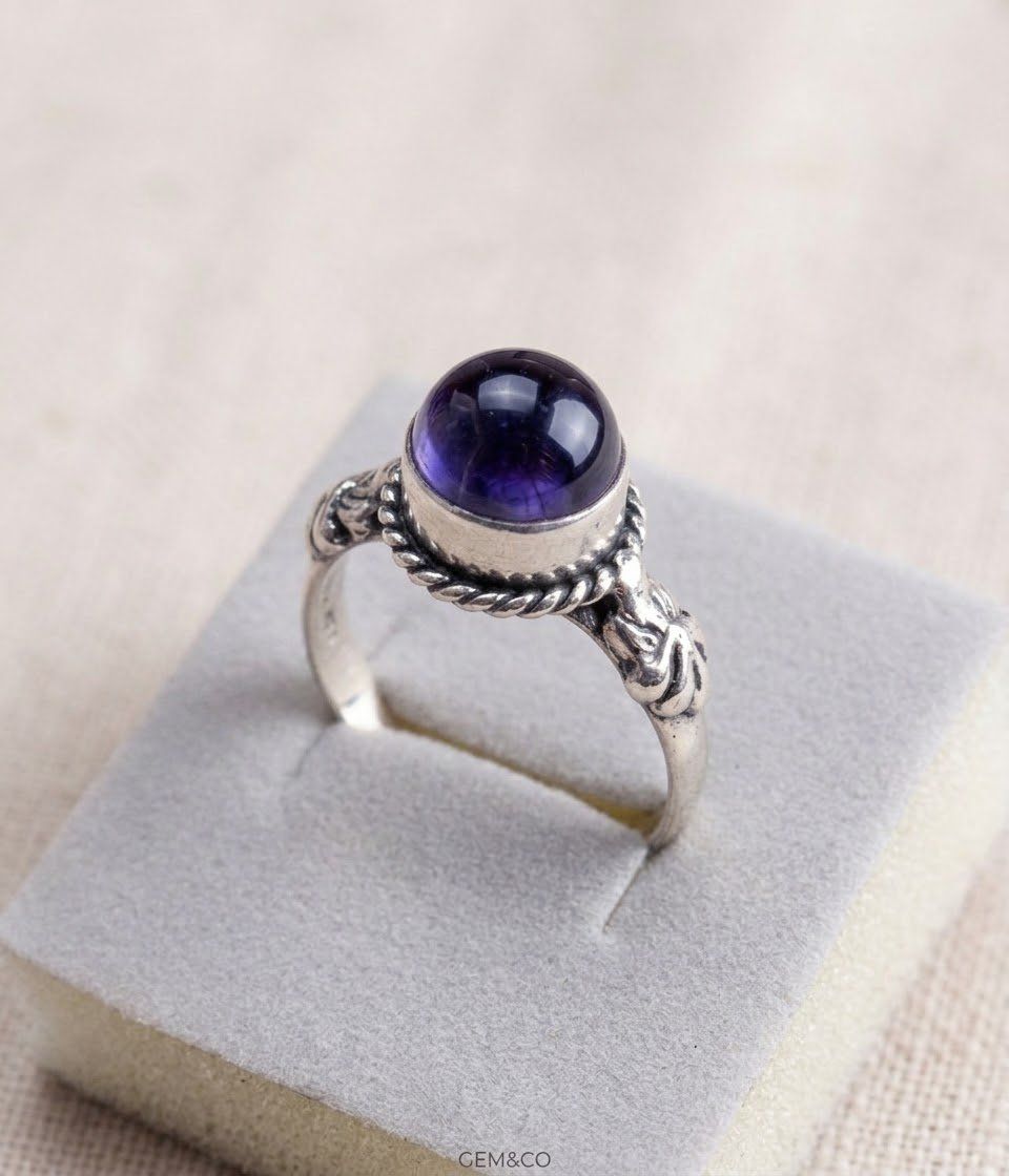 Anelli: Antiker Silberring mit Amethyst – Usato da Matten b. Interlaken venduto da kero71 1