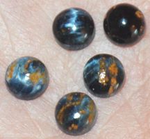 Mineralien Set L-3821 –5 Stück Pietersit Rund Cabochon 5x5mm
