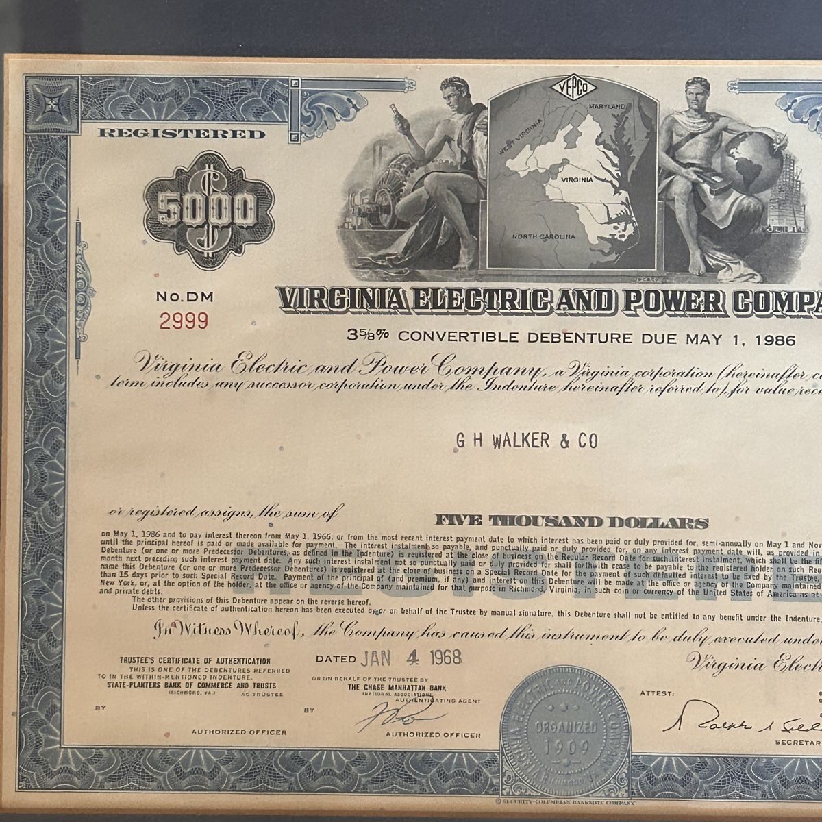 Foto & Immagini: Gerahmte Aktienurkunden - 5000 /100/Dollar – Usato da Laufen venduto da belleskulptur 9