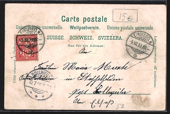 Cartoline postali: Litho Einsiedeln, Teilansicht, Kloster,  – Usato da Berlin venduto da bartko-reher 1