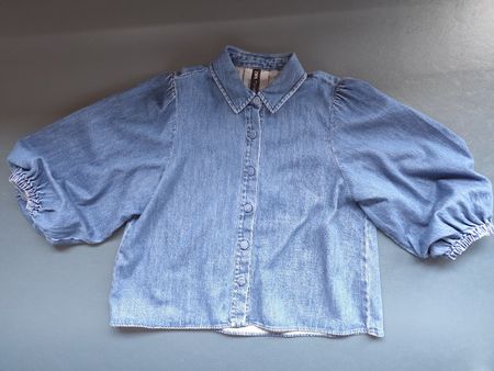 Chemise en jean ZARA manches bouffantes bleu taille S