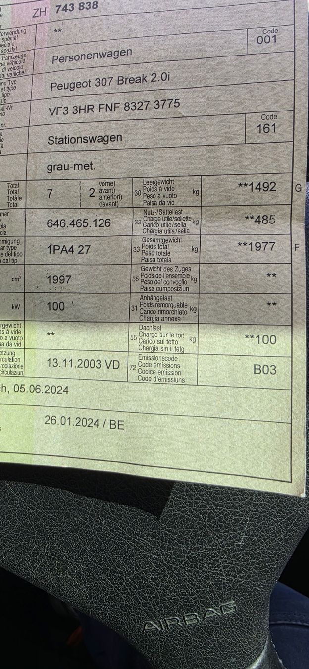 Peugeot Automobili: Peugeot 307 Break 2.0i – Usato da Lyss venduto da ram76 5