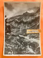 1937 Säntis-Schwebebahn. Auto-Park bei der Talstation Schwäg