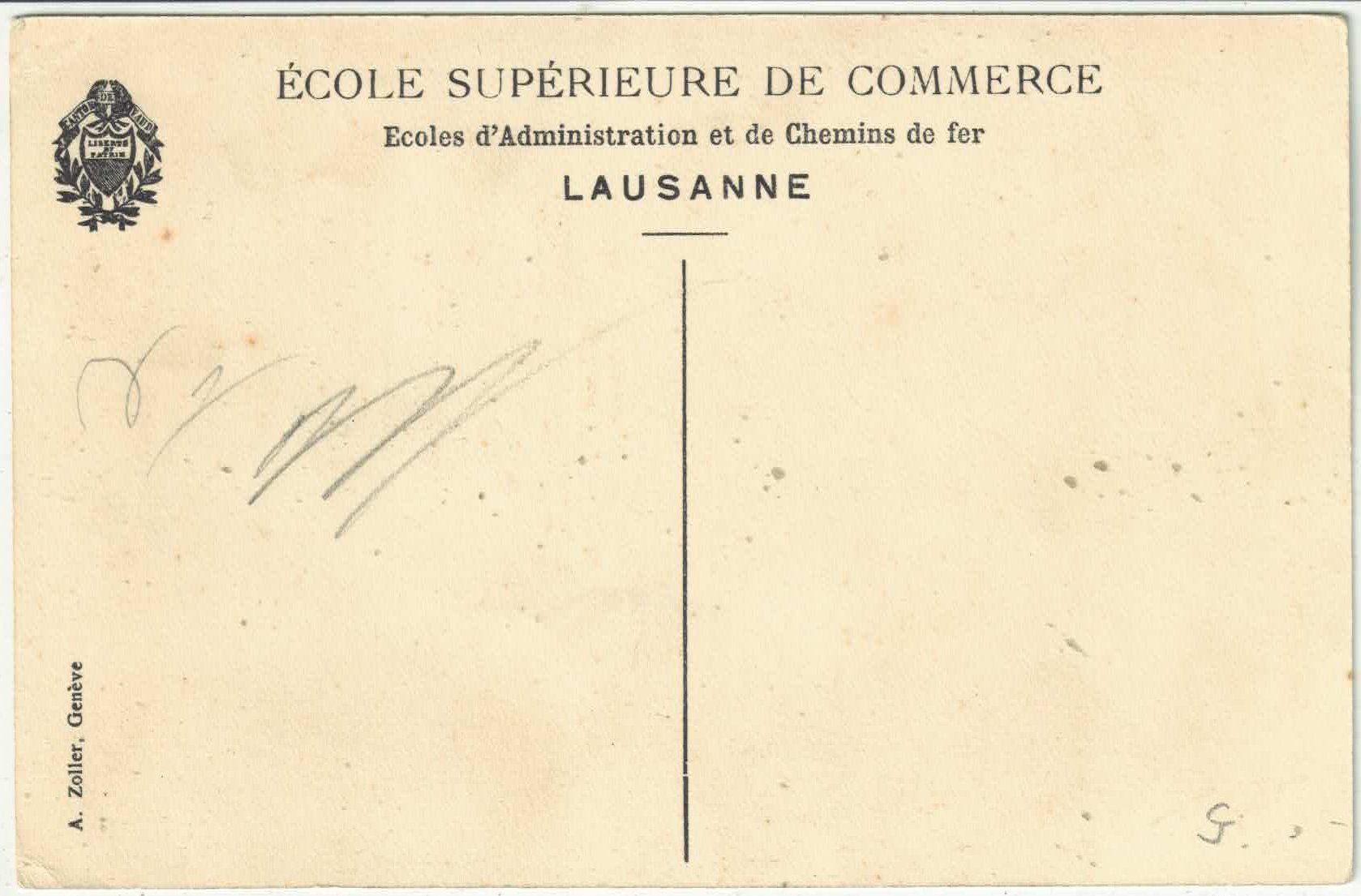 Cartoline postali: Lausanne - Ecole Superieure de Commerce – Usato da Ettingen venduto da Kartenplanet 1