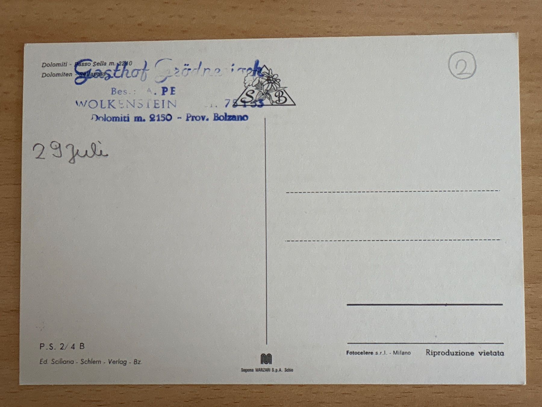 Cartes postales: Ansichtskarte Dolomiten Passo Sella Hotel – D'occasion à Ibach par lisch3 1
