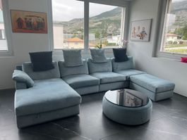 Gemütliches Ecksofa, hellblau, sehr guter Zustand! Marke BW