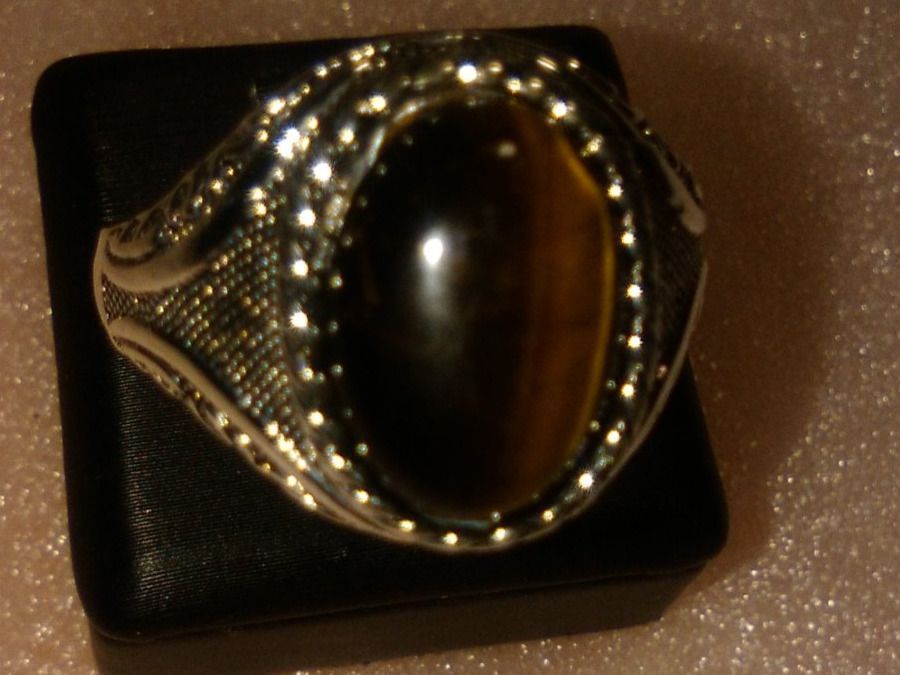 Anelli: ring modeschmuck mit echt tiegeraugen – Nuovo (secondo la descrizione) da Basel venduto da bijoutrie_4 5