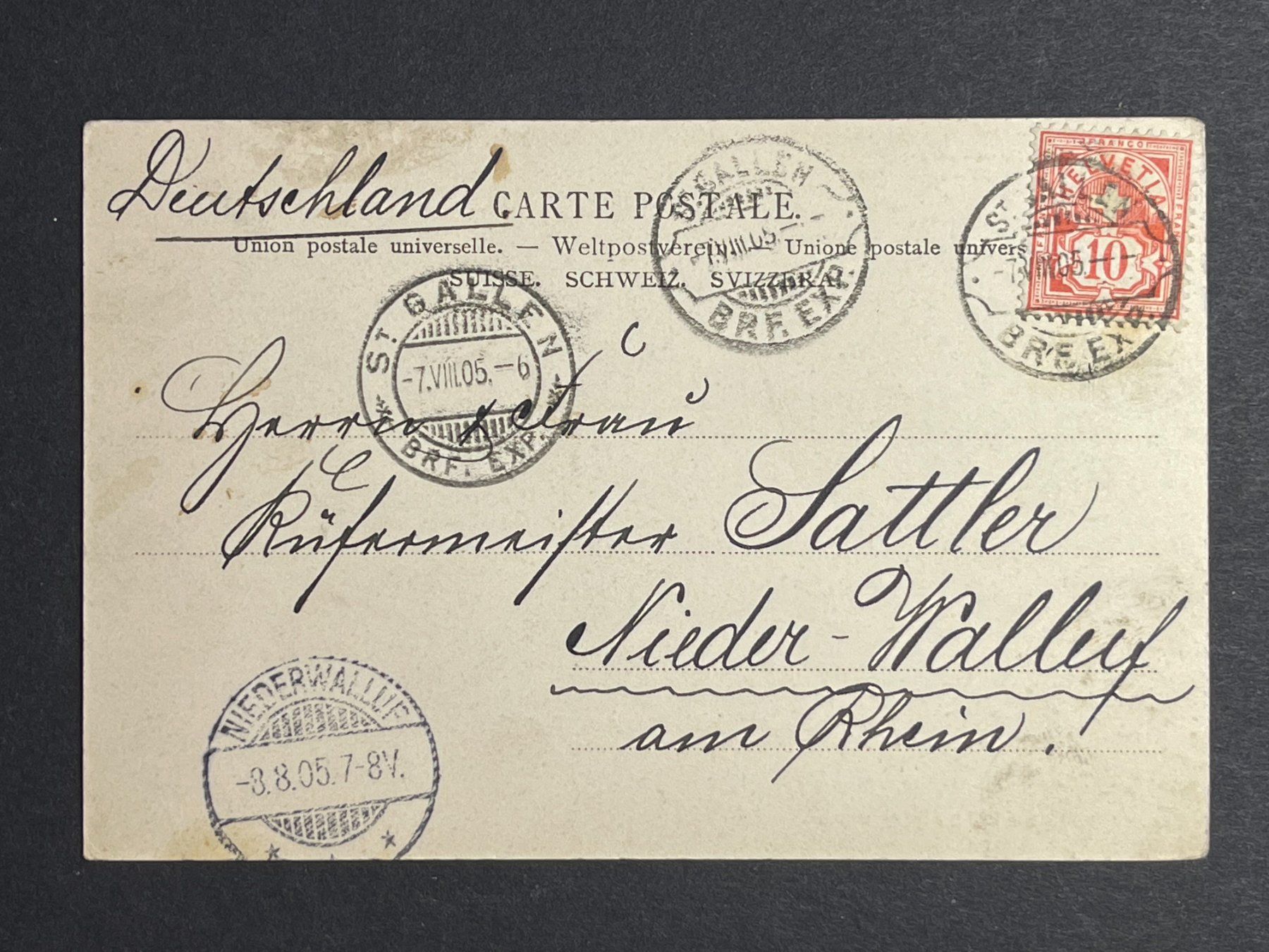 Cartoline postali: St. Gallen (vom Rosenberg) - 1905 – Usato da Steg VS venduto da _vinci_ 1