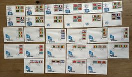 Nations Unies - 28x FDC Flaggen der Nationen