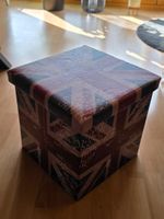 Bequemer Hocker / Aufbewahrungsbox mit England-Motiv
