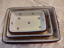 3er-Set Keramik Formen mit Weidenkorb-Hülle (Landhausstil)