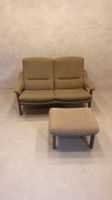 Skandinavisches 2-Sitzer Sofa mit Hocker aus den 70er Jahre