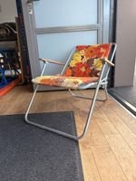 Klappstuhl Vintage Blumenmuster Metall Holzgestell