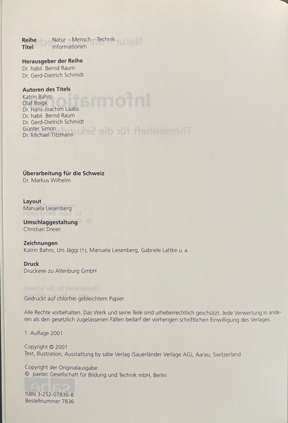 Libri: Natur- Mensch-Technik - Informationen – Nuovo (secondo la descrizione) da Sarnen venduto da Livres 2