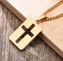 Gold Cross Pendant Necklace  From Stainless Steel