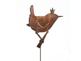 Vogel Zaunkönig Rost Eisen 60cm Motiv: 20 x 24cm
