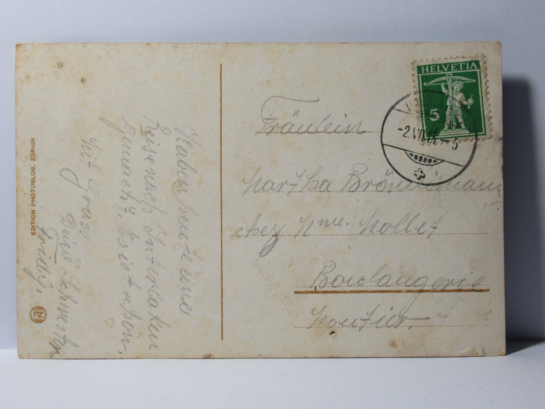 Cartoline postali: Lütschine mit Jungfrau 1913 – Usato da Grenchen venduto da Bluemchen1900 1