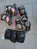 Inline Skates Gr. 35-38 mit Schutzausrüstung, Top Zustand!