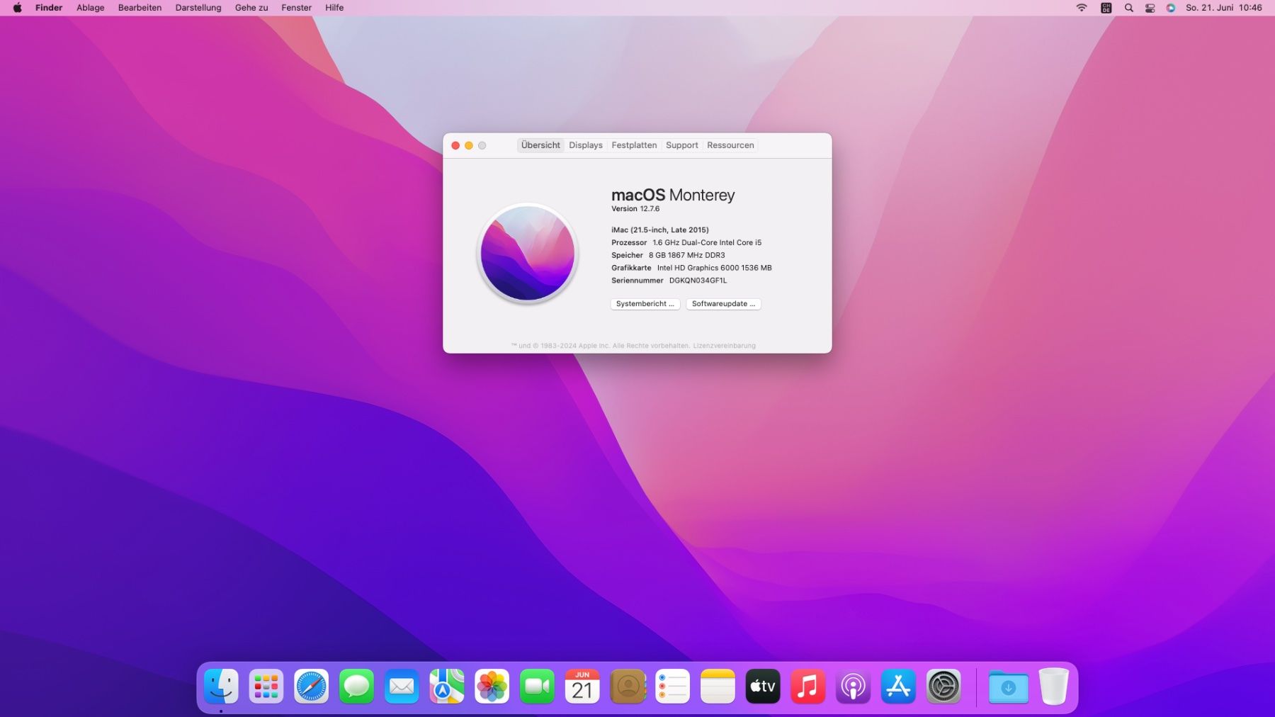 Apple PC: iMac 21.5 JG.2015 mit macOS Monterey – Usato da Hausen AG venduto da piccadilly62 1