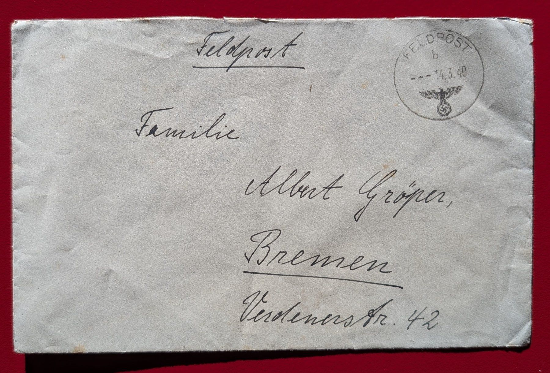 Tutti i francobolli: DEUTSCHES REICH FELDPOST UMSCHLAG 1940 – Usato da Düdingen venduto da Quartierstrasse